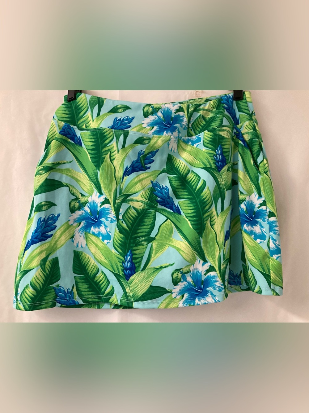 Tommy Bahama Golf & Tennis Tropical Floral Skort Skirt Blue Green L